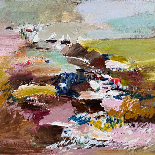 Maleri T. Asmussen 50/50 SOLGT